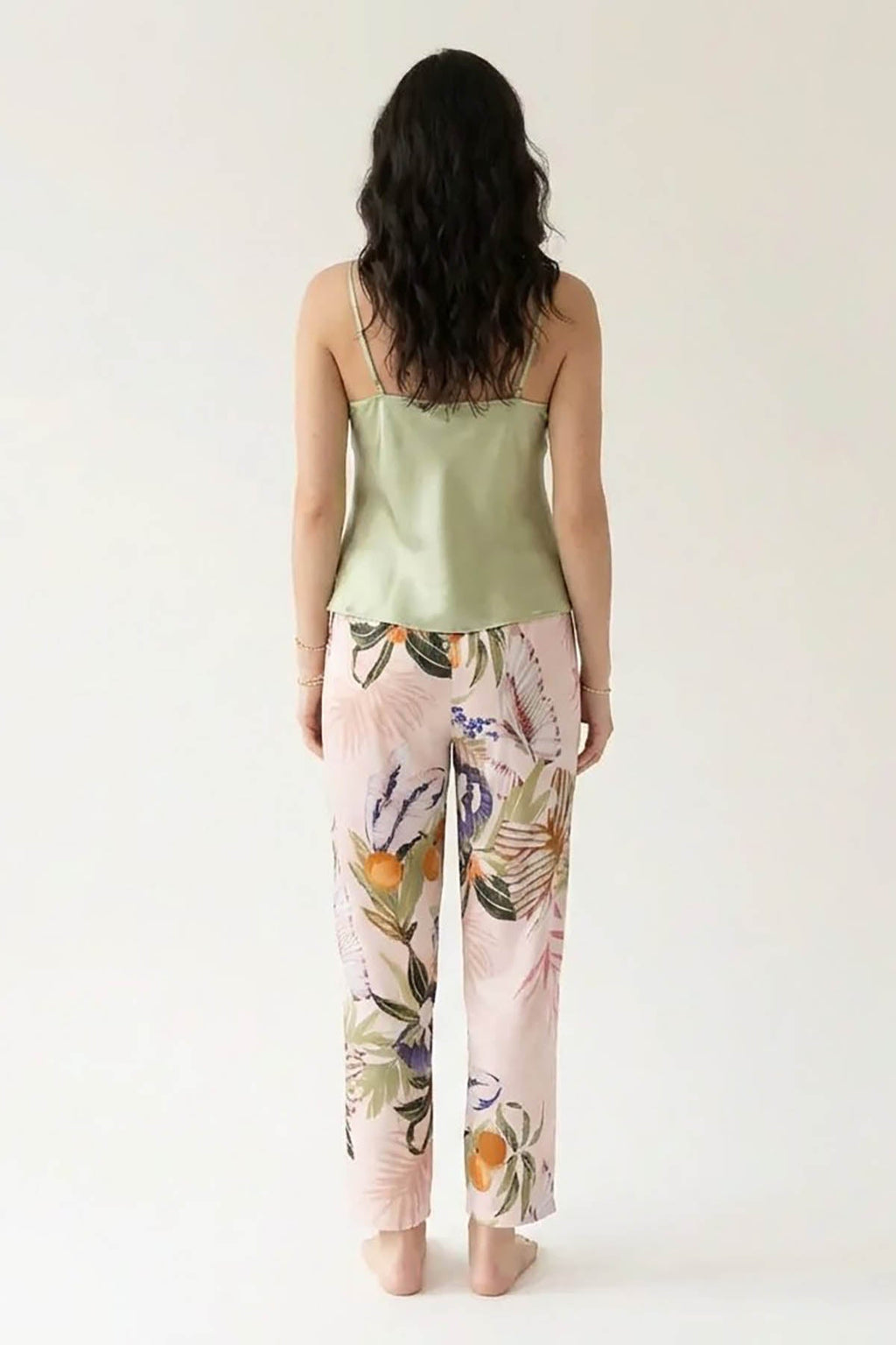 BLS - Satin Printed Pajama Set - Light Green