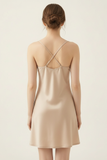 BLS - Satin Short Length Dress - Misty Beige