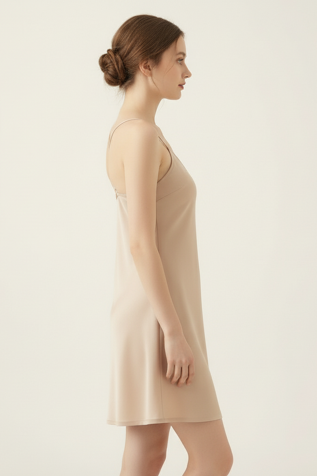 BLS - Satin Short Length Dress - Misty Beige