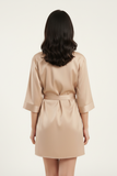 BLS - Satin Short Robe - Misty Beige