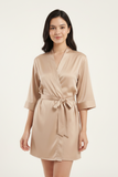 BLS - Satin Short Robe - Misty Beige