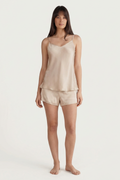 BLS - Satin Shorts Set - Misty Beige