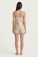 BLS - Satin Shorts Set - Misty Beige