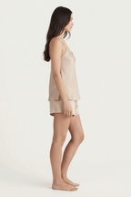 BLS - Satin Shorts Set - Misty Beige