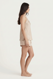 BLS - Satin Shorts Set - Misty Beige