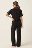 BLS - Short sleeves with long pants Pajama Set - Black