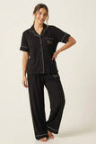 BLS - Short sleeves with long pants Pajama Set - Black