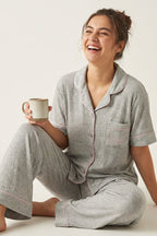 BLS - Short sleeves with long pants Pajama Set - Grey