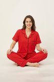 BLS - Short sleeves with long pants Pajama Set - Red