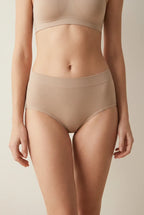 BLS - Seamless High Waist Briefs Pack of 3 - Skin-Chocolate-Black