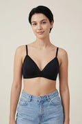 BLS - Alma Non Padded Cotton Bralette - Black