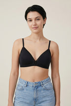 BLS - Alma Non Padded Cotton Bralette - Black