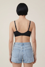 BLS - Alma Non Padded Cotton Bralette - Black