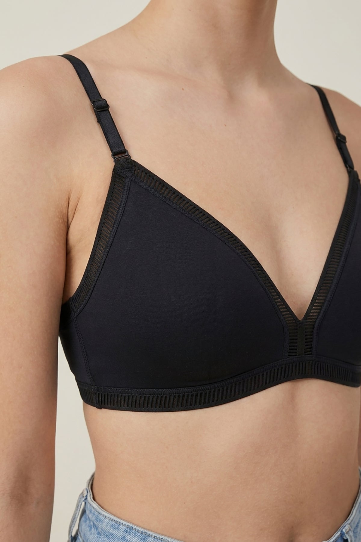 BLS - Alma Non Padded Cotton Bralette - Black