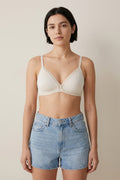 BLS - Alma Non Padded Cotton Bralette - Ivory
