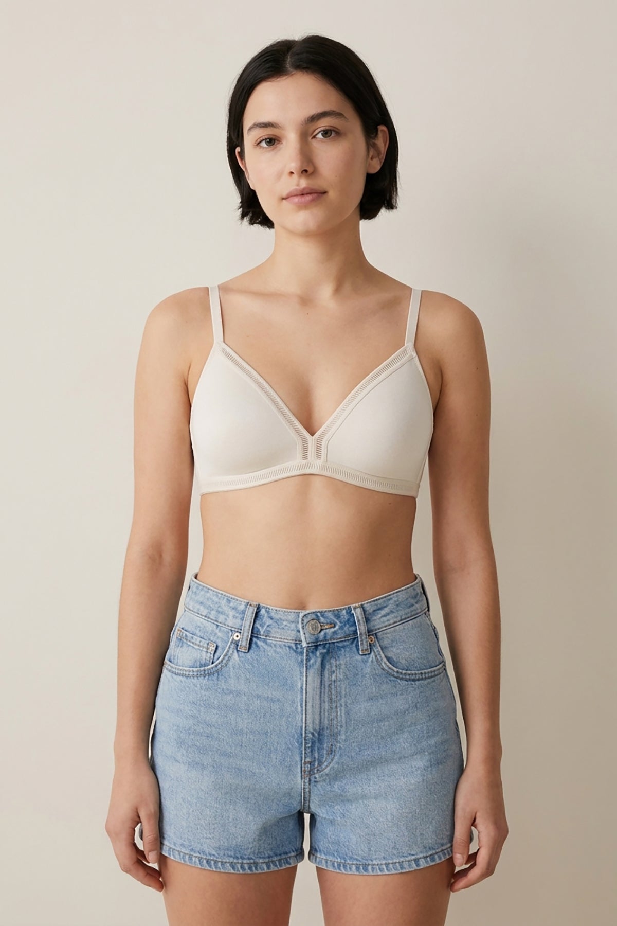 BLS - Alma Non Padded Cotton Bralette - Ivory