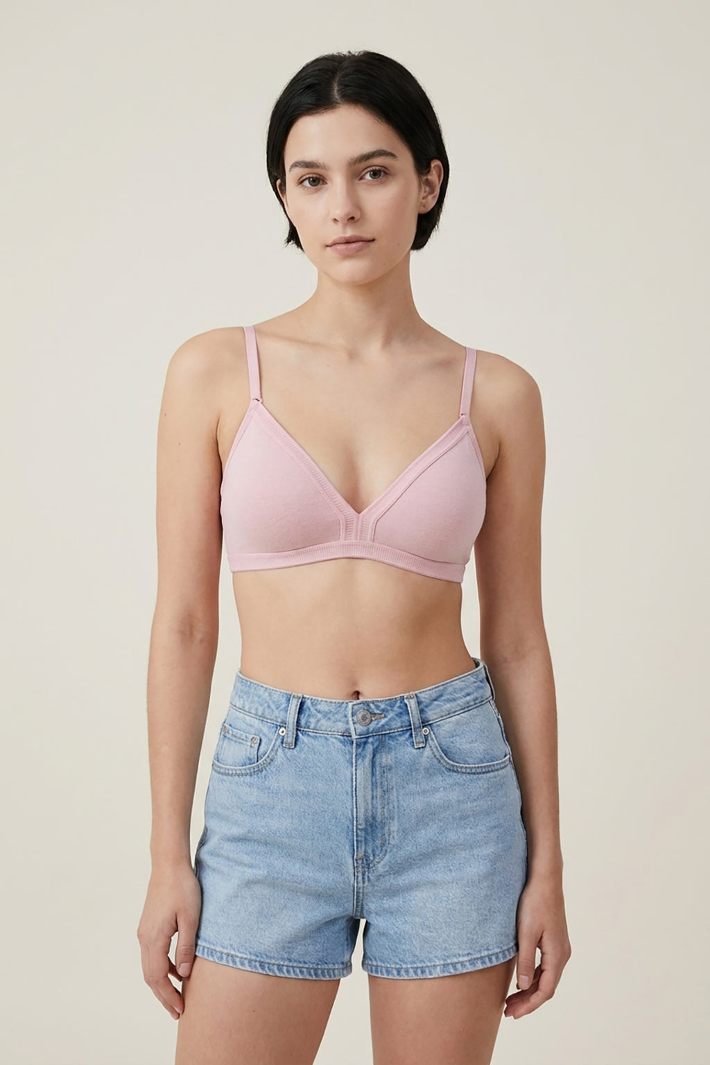 BLS - Alma Non Padded Cotton Bralette - Pink