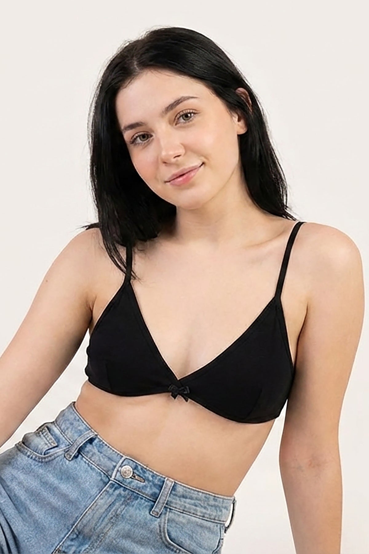 BLS - Berna Non Padded Cotton Teen Bra - Black