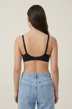 BLS - Camille Wired And Non Padded Cotton Bra - Black