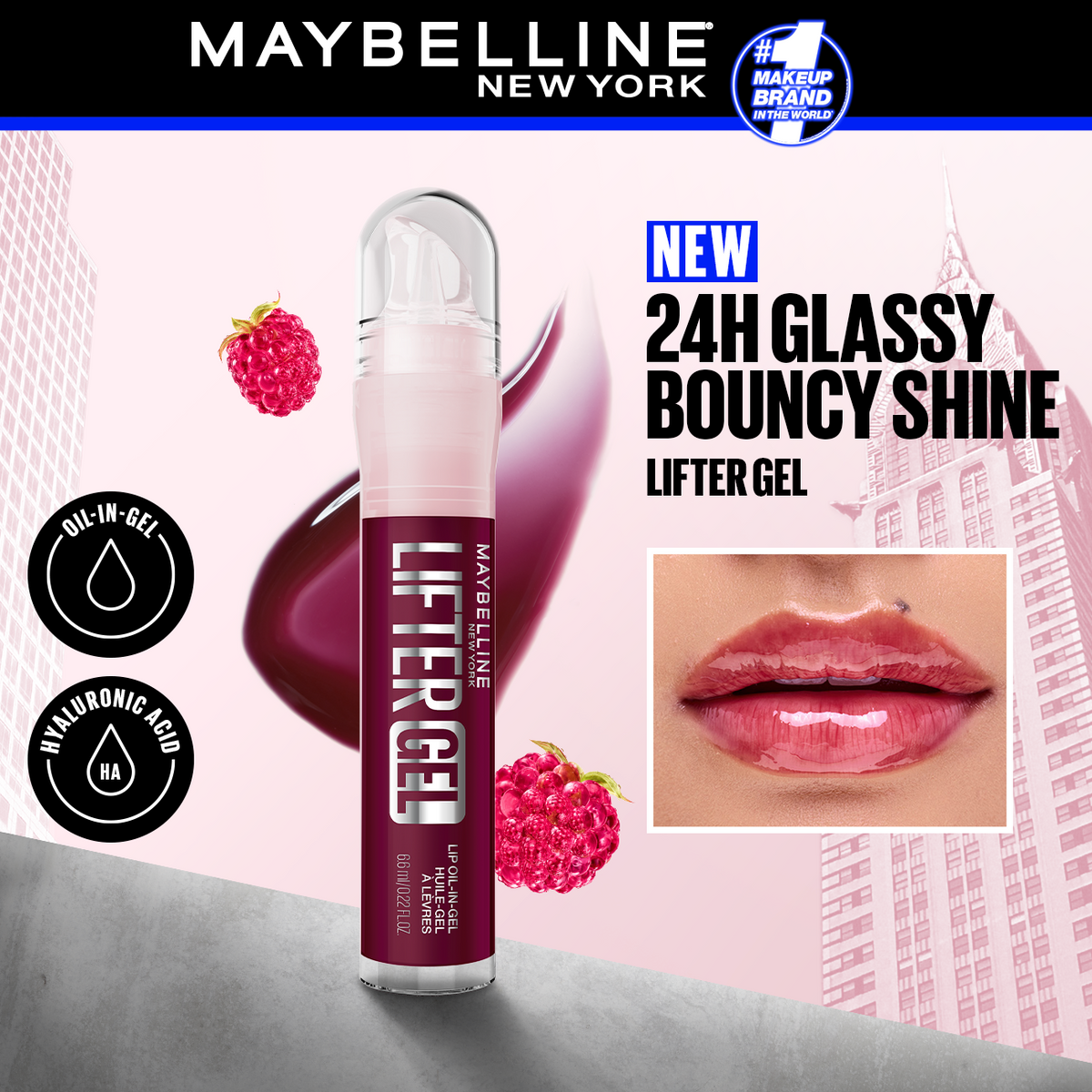 Maybelline - Lifter Gel Oil-in-Gel Lip Gloss Infused with Hyaluronic Acid
