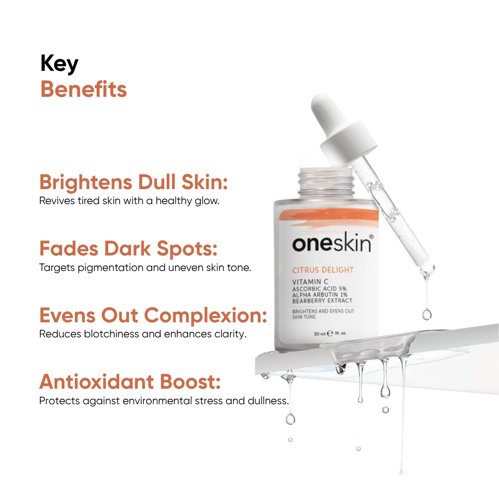 Oneskin - Citrus Delight - Vitamin C 5%, Alpha Arbutin 1%. Bearberry Extract - 30ml
