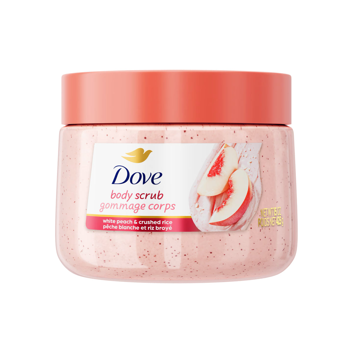 Dove - Body Scrub White Peach & Crushed Rice - 15 Oz (425G)