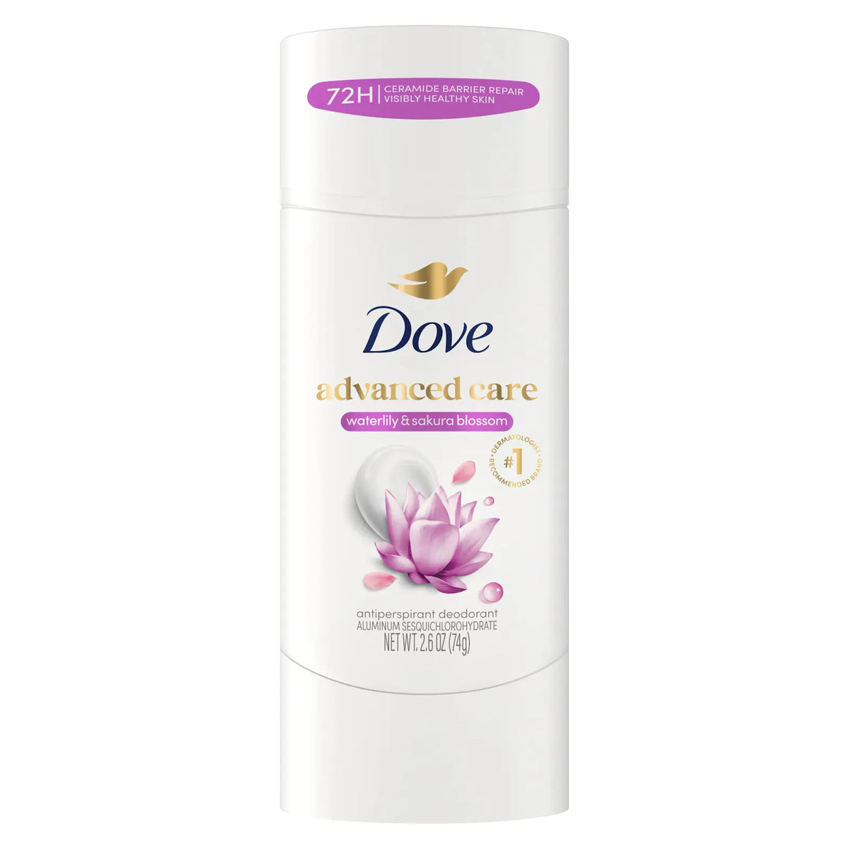 Dove - Advanced Care Water Lily & Sakura Blossom Antiperpirant Stick - 2.6 Oz (74g)