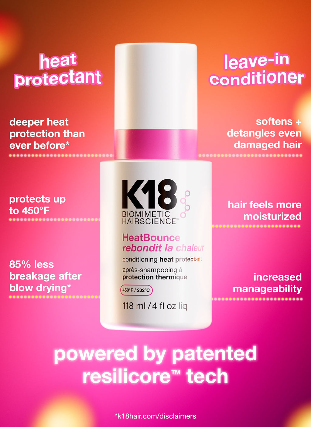 K18 - Heatbounce Conditioning Heat Protectant 118Ml