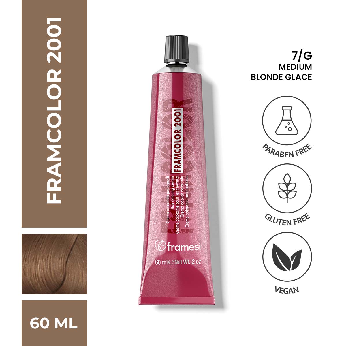 Framesi - FramColor 2001 - 7/G  Medium Blonde Glace