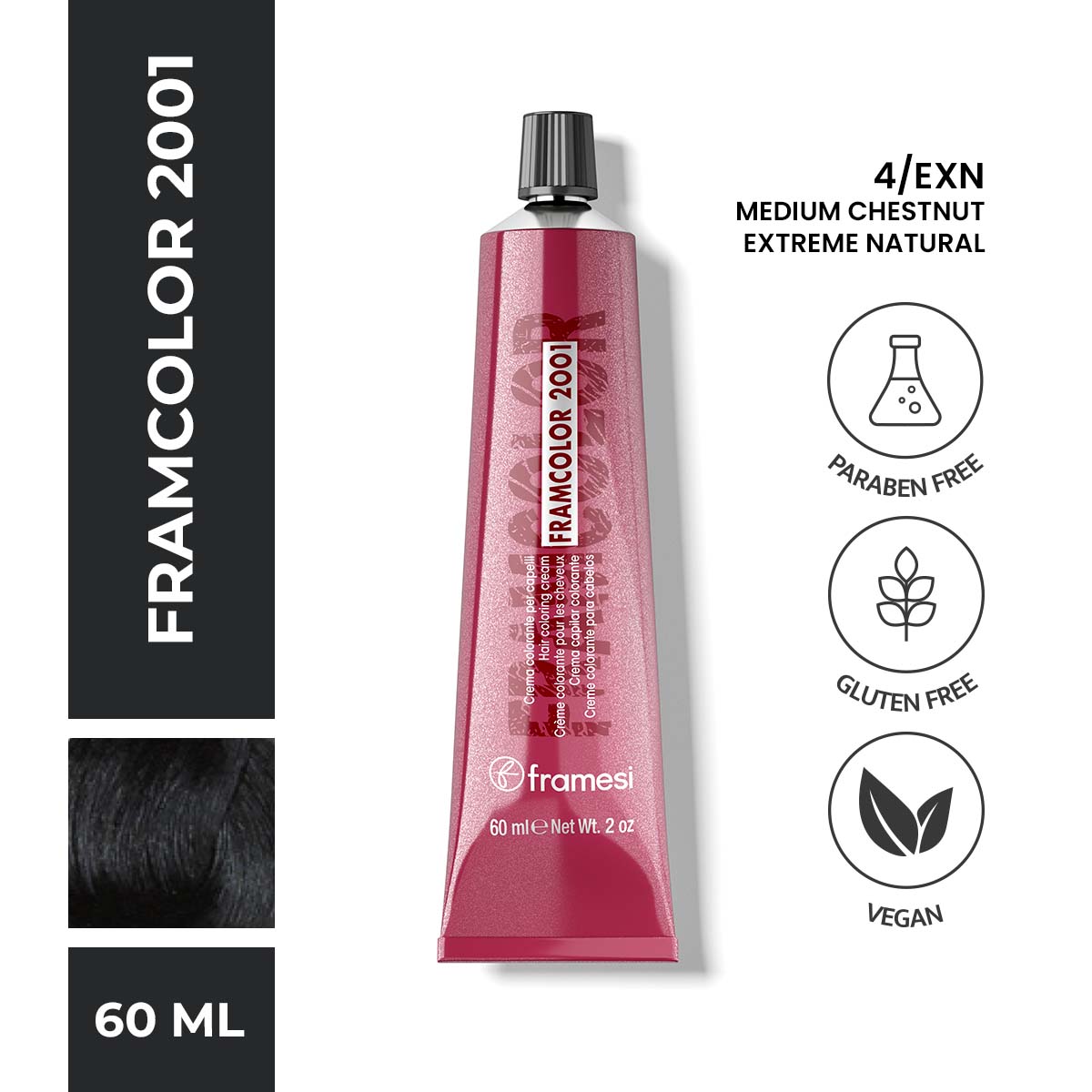 Framesi - FramColor 2001 - 4/EXN Medium Chestnut Extreme Natural