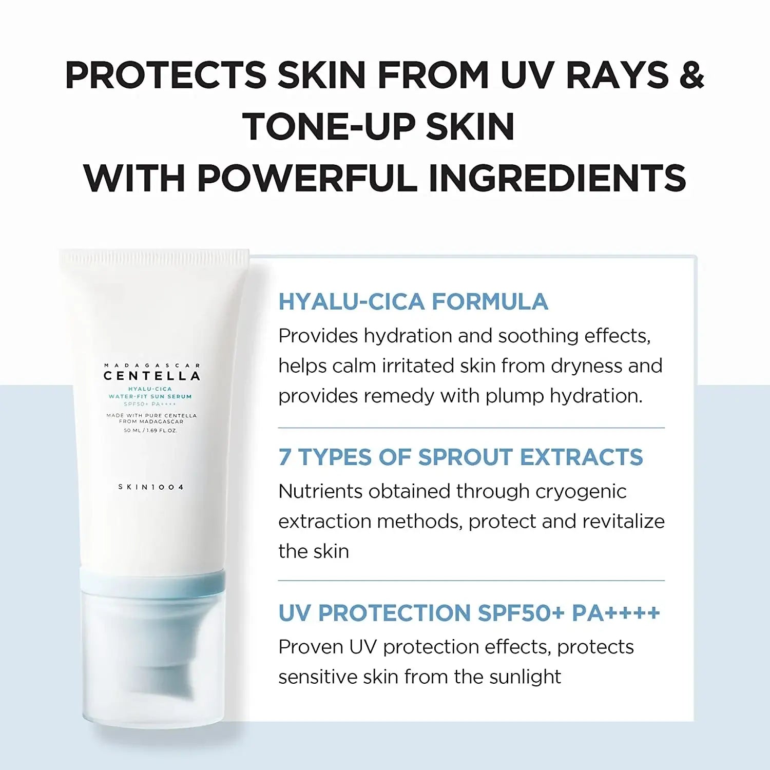 Skin1004 - Hyalu Cica Water-Fit Sun Serum SPF50+ PA++++ Twin Pack
