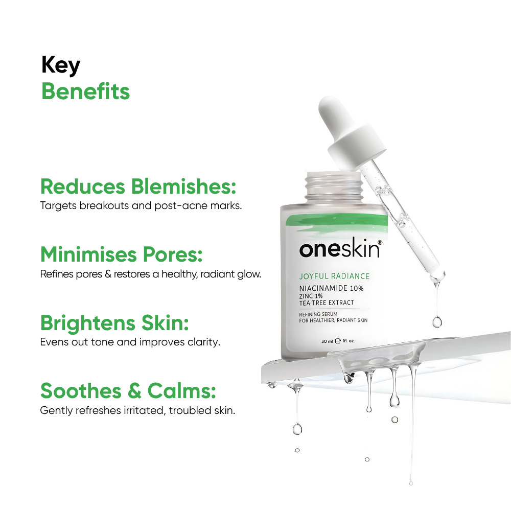 Oneskin - Joyful Radiance - Niacinamide 10%, Zinc 1%, Tea Tree Extract - 30ml