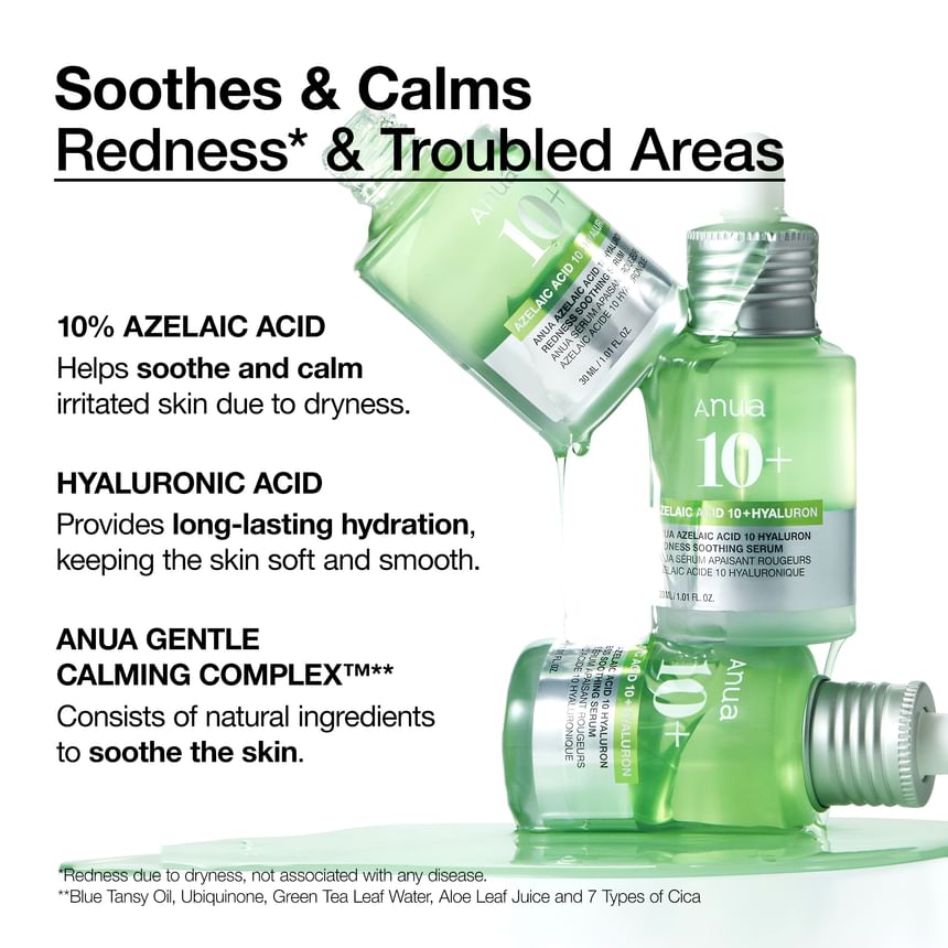 Anua - Azelaic Acid 10 Hyaluron Redness Soothing Serum 30Ml