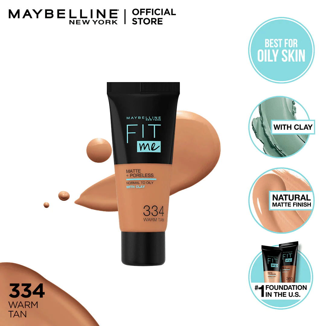 Maybelline - Fit Me Matte + Poreless Liquid Foundation - 334 Warm Tan