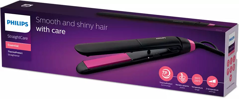 Philips - BHS375/03 StraightCare Essential ThermoProtect Straightener
