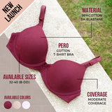 BLS - Pero Wired And Padded Cotton Bra -  Maroon