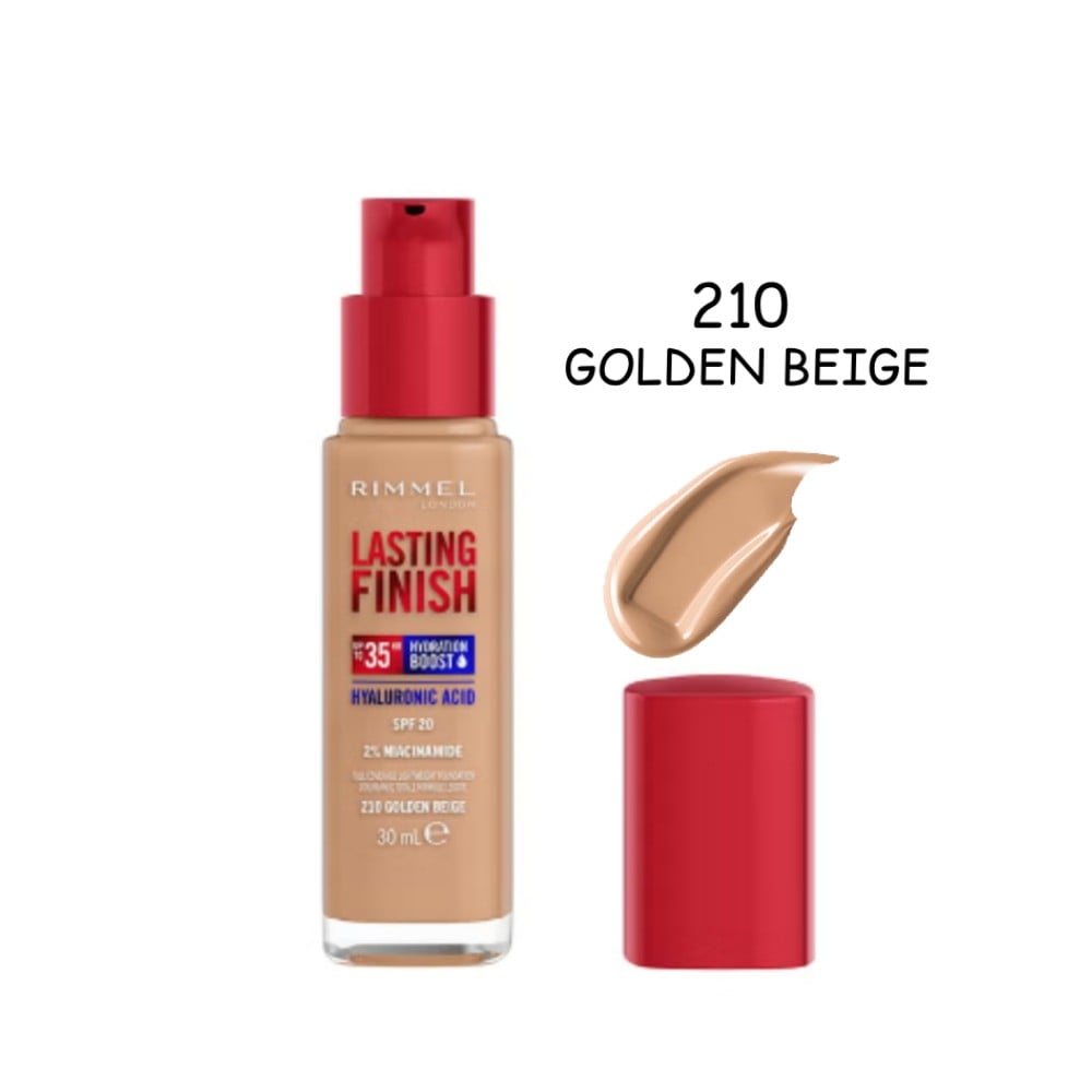 Rimmel London - Lasting Finish Hyaluronic Acid long-lasting Foundation - 210 Golden Beige