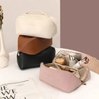 Luxe Basics - Leather Makeup Bag - Assorted Color