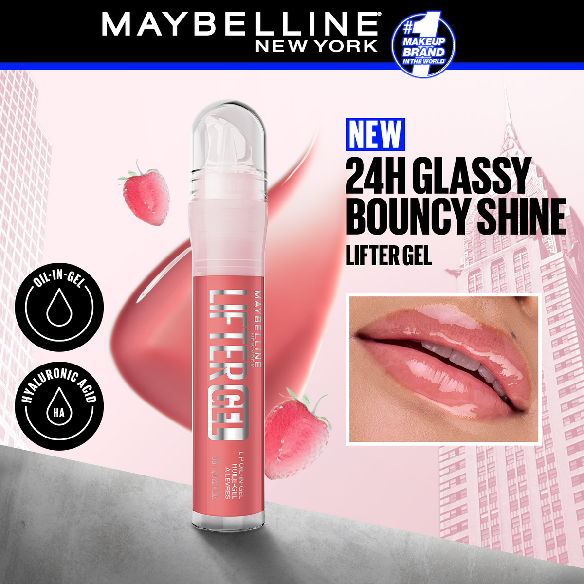 Maybelline - Lifter Gel Oil-in-Gel Lip Gloss Infused with Hyaluronic Acid