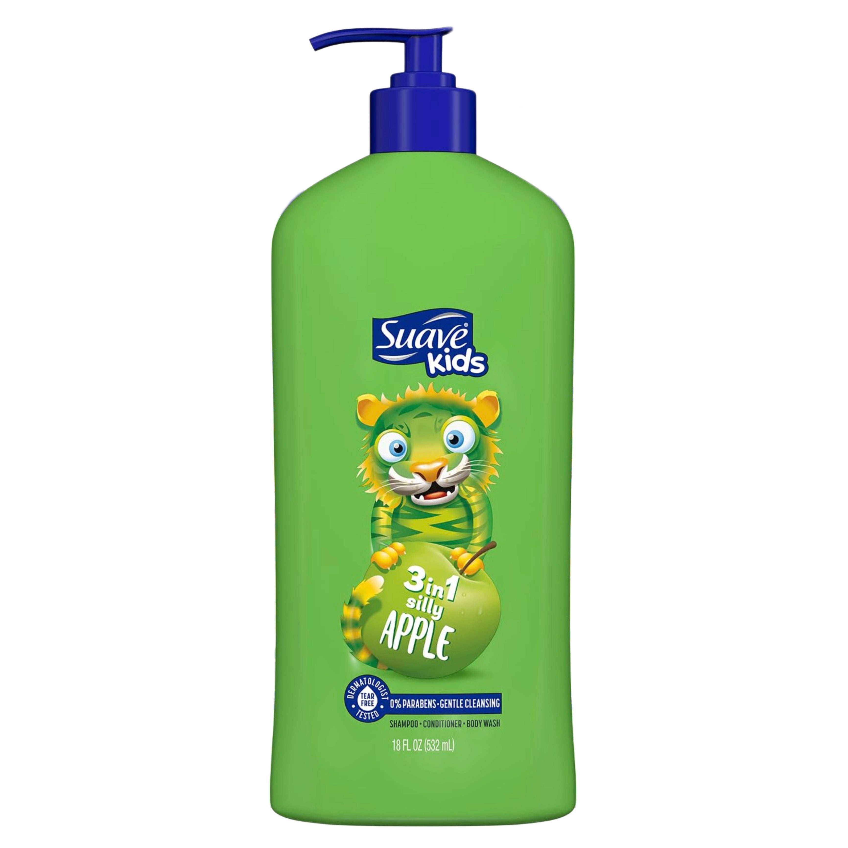 Suave - Kids 3in1 Silly Apple Shampoo + Conditioner + Body Wash 532ml