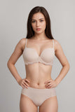 BLS - Elfrida Wired And Push Up Lace Bra Set - Skin