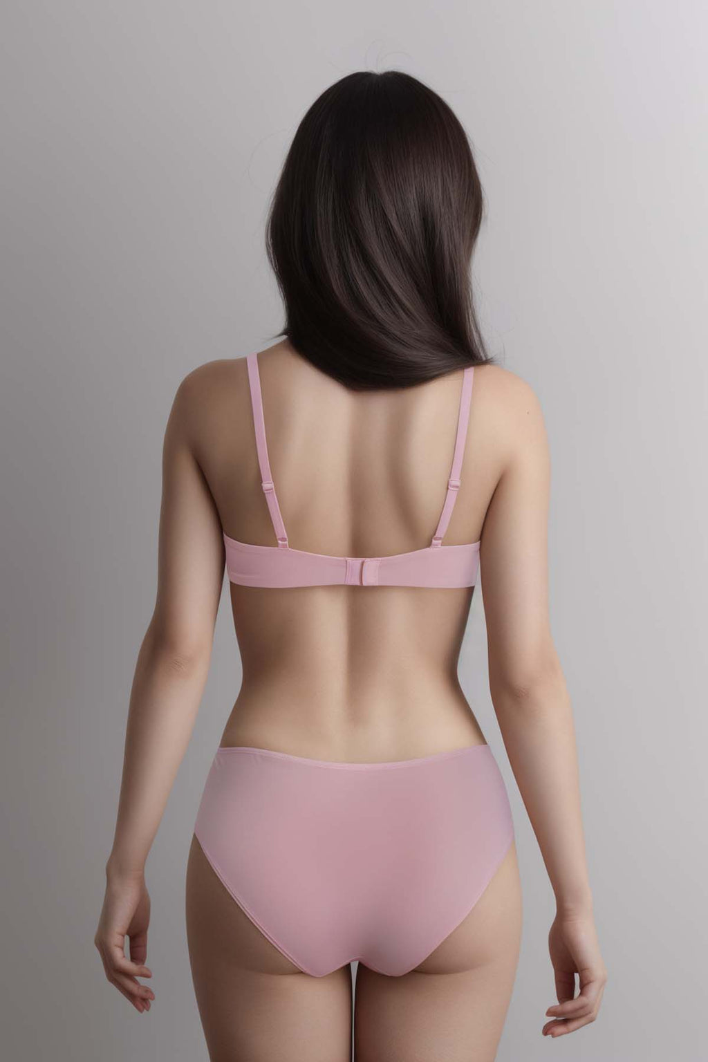 BLS - Ella Wireless And Padded Lace Bra Set - Pink