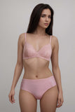 BLS - Ella Wireless And Padded Lace Bra Set - Pink