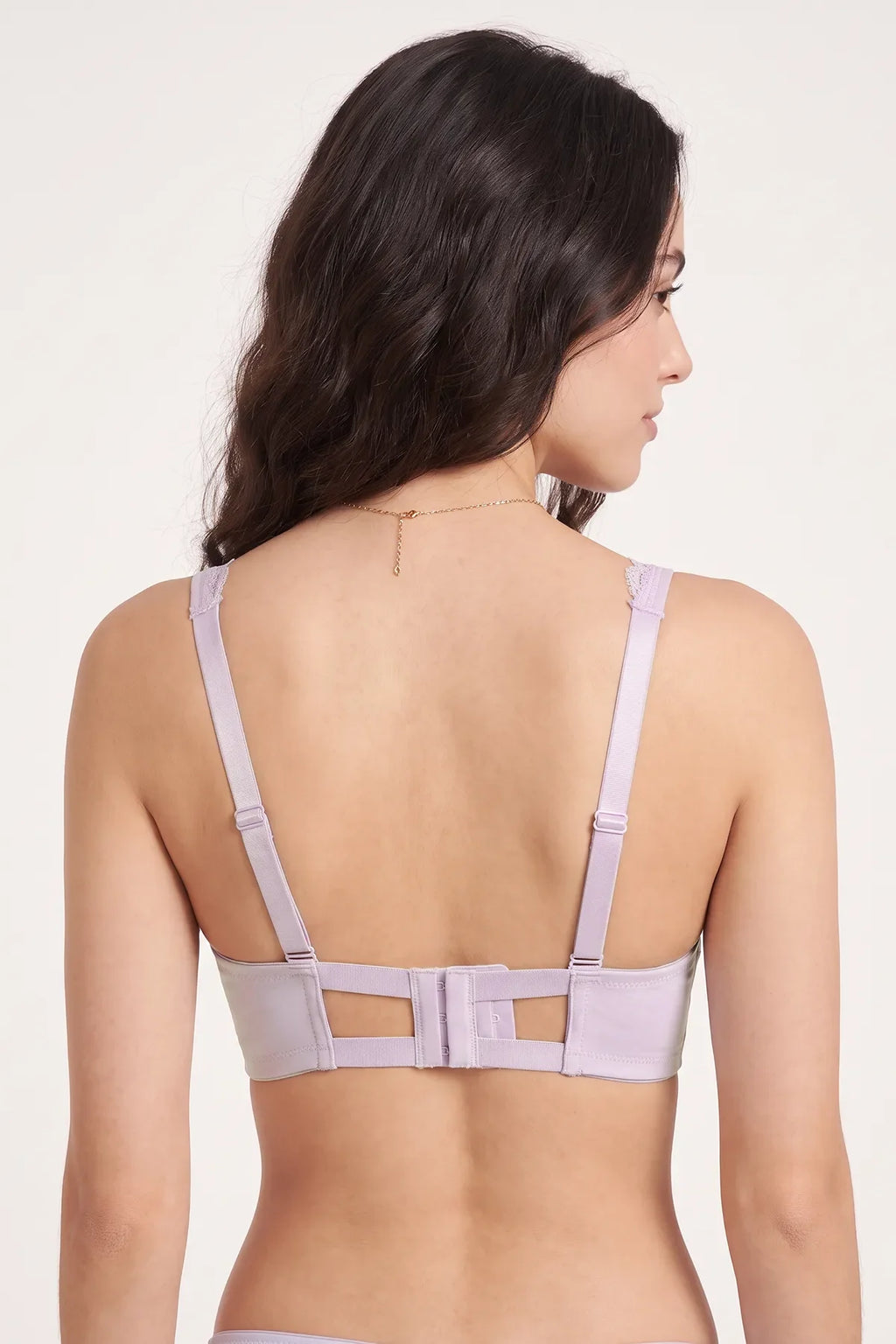 BLS - Calm Floral Lace Plunge Bra - Purple
