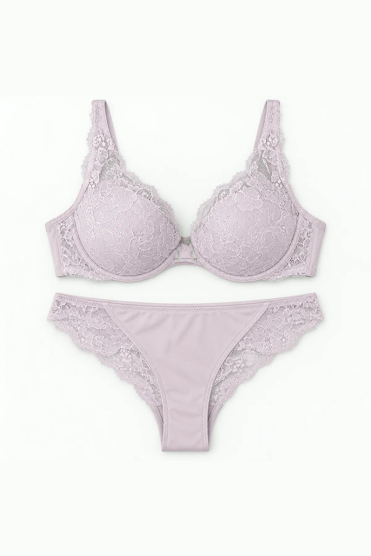 BLS - Calm Floral Lace Plunge Bra - Purple