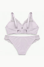 BLS - Calm Floral Lace Plunge Bra - Purple