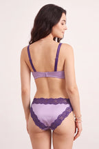 BLS - Charm Padded & Wired Satin Bra - Purple/Lilac