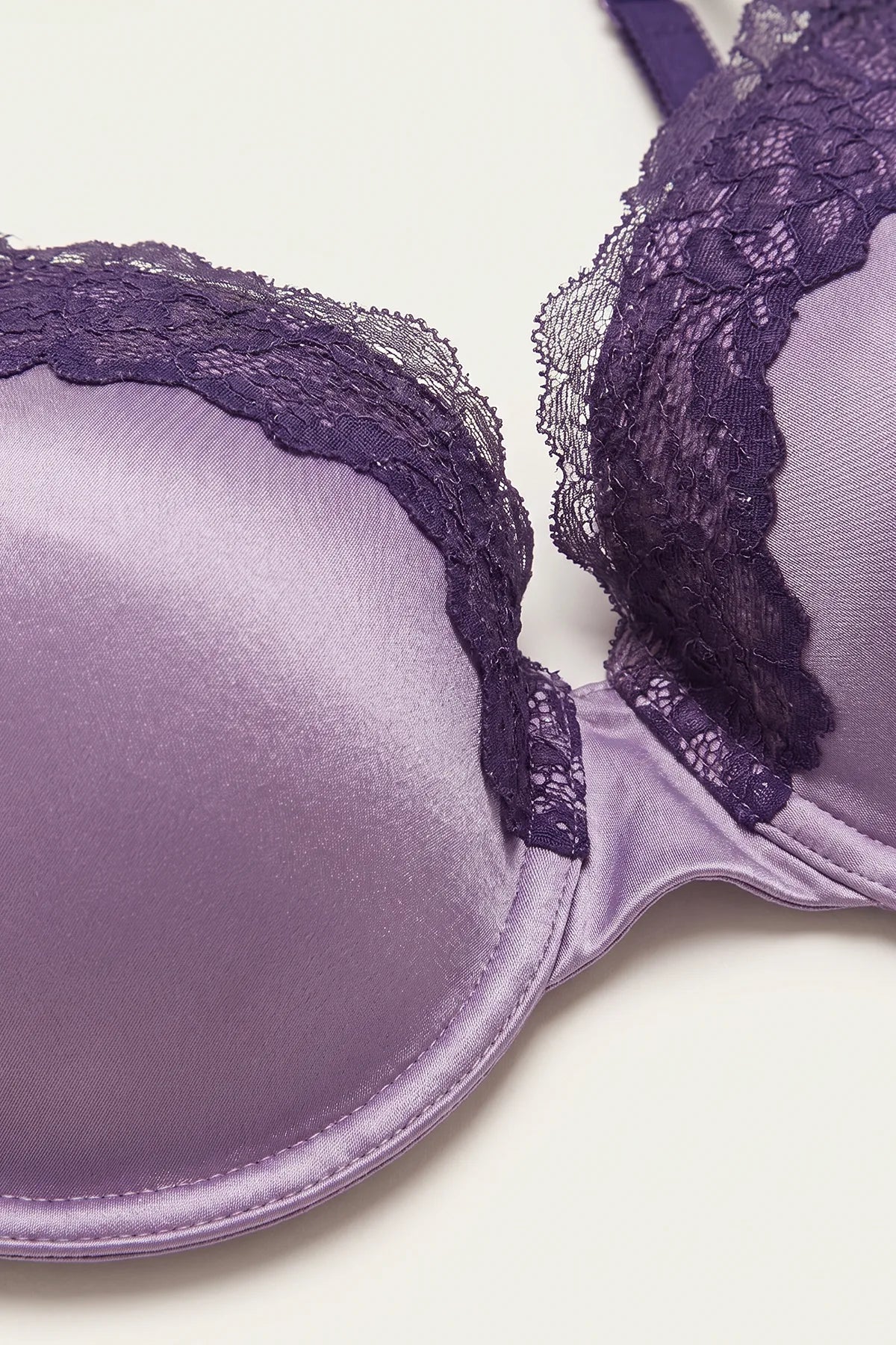 BLS - Charm Padded & Wired Satin Bra - Purple/Lilac