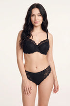 BLS - Cloud Floral Lace Bikini Panty - Black