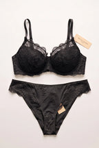 BLS - Cloud Floral Lace Bikini Panty - Black
